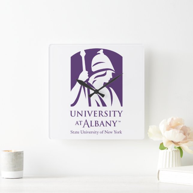 University at Albany Iconic Logo Square Wall Clock (Home)