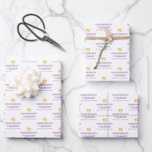 University at Albany Iconic Logo Wrapping Paper Sheet (Front)