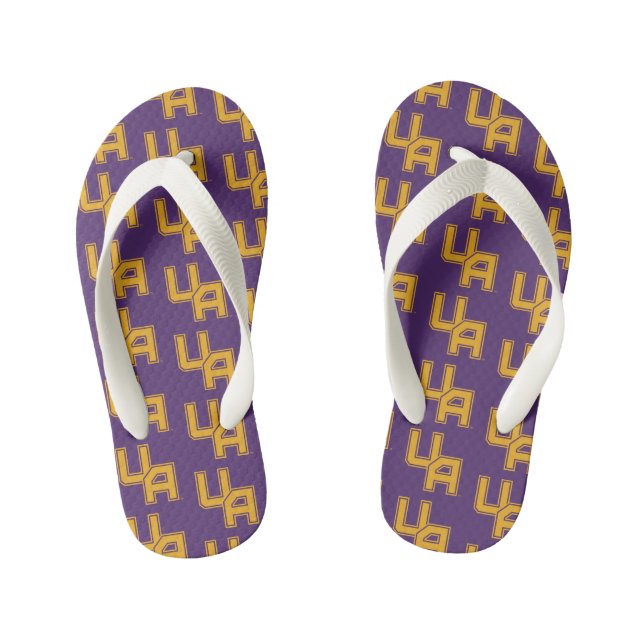 University at Albany Initials Logo Kid's Flip Flops (Footbed)