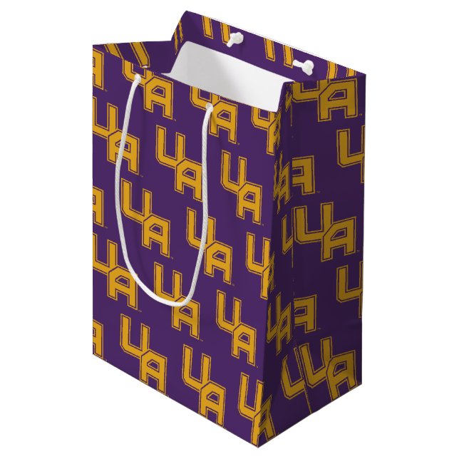University at Albany Initials Logo Medium Gift Bag (Front Angled)
