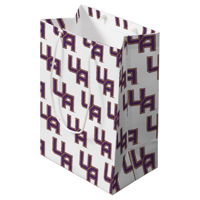 University at Albany Initials Logo Medium Gift Bag (Front Angled)