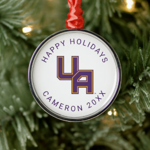 University at Albany Initials Logo Metal Tree Decoration