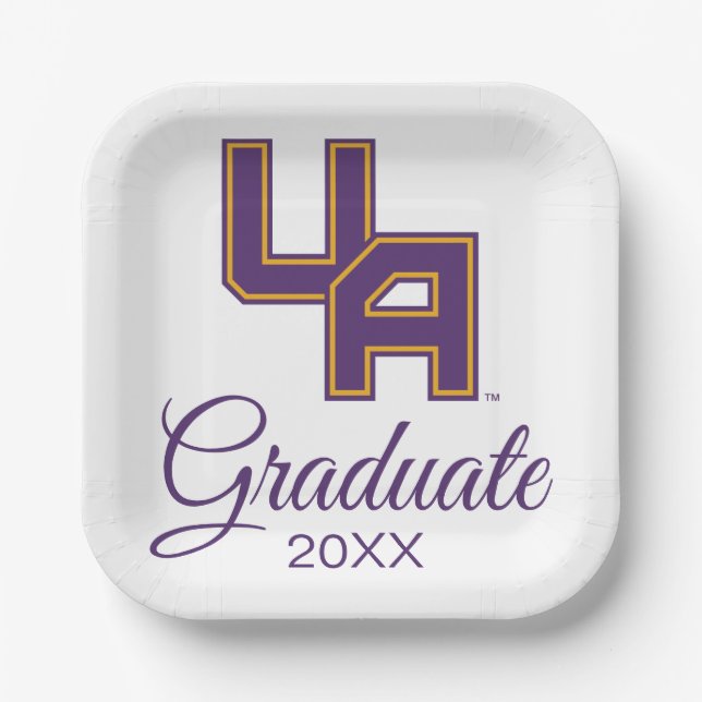 University at Albany Initials Logo Paper Plate (Front)