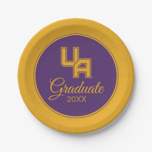 University at Albany Initials Logo Paper Plate