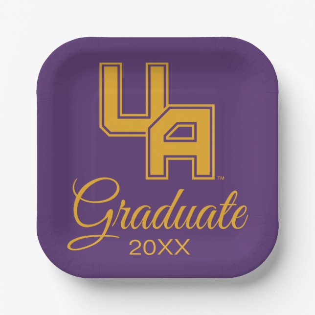 University at Albany Initials Logo Paper Plate (Front)