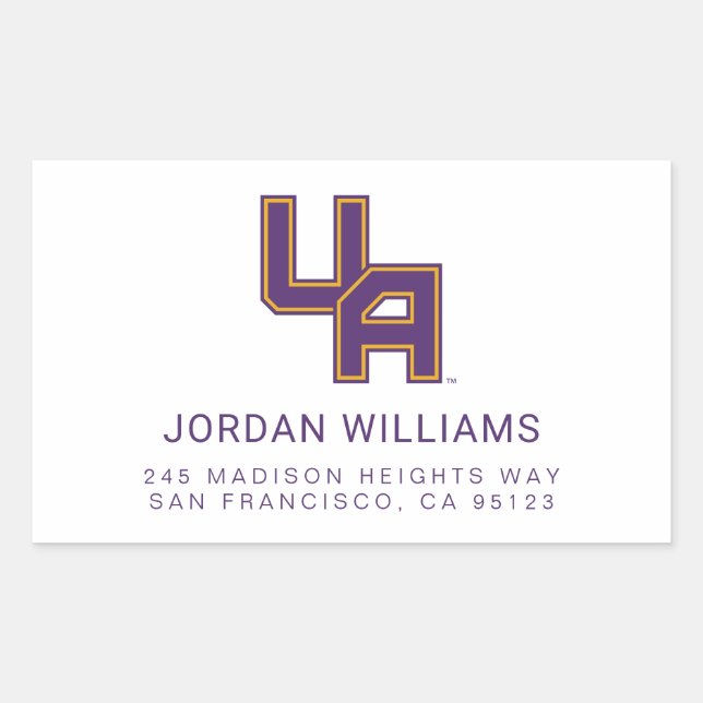 University at Albany Initials Logo Rectangular Sticker (Front)