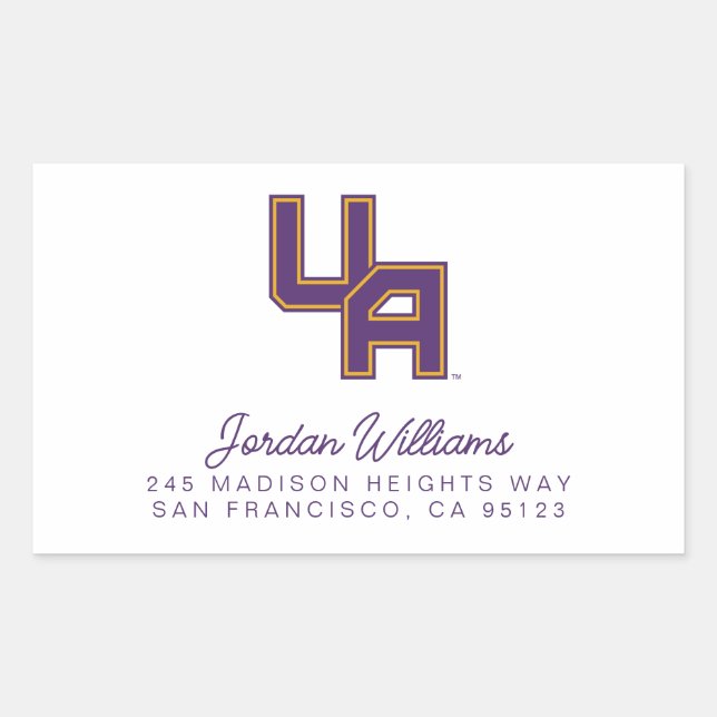 University at Albany Initials Logo Rectangular Sticker (Front)
