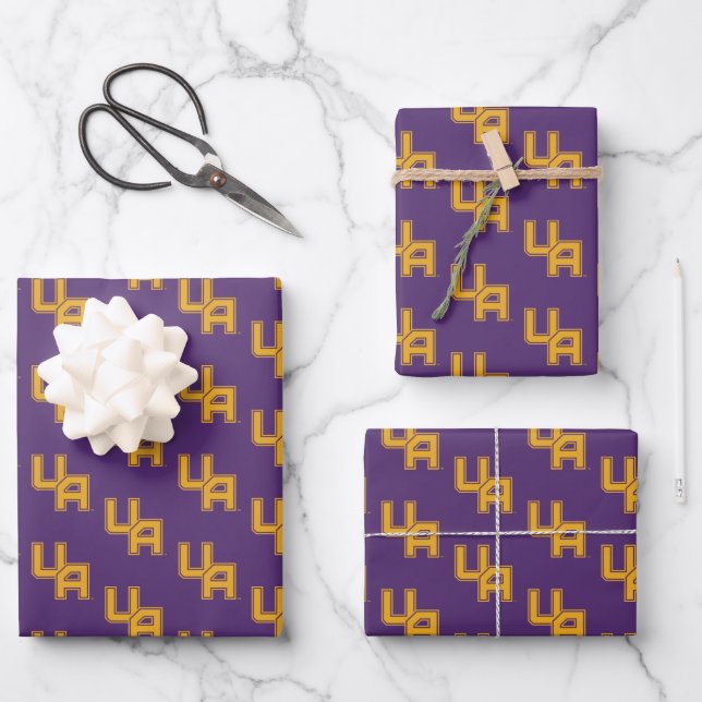 University at Albany Initials Logo Wrapping Paper Sheet (Front)