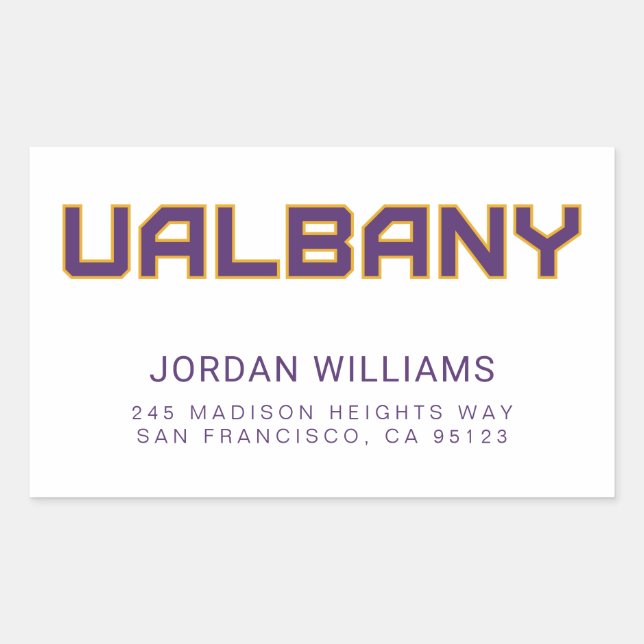 University at Albany Wordmark Rectangular Sticker (Front)