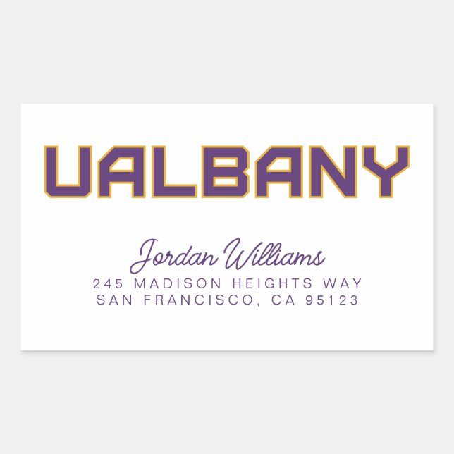 University at Albany Wordmark Rectangular Sticker (Front)