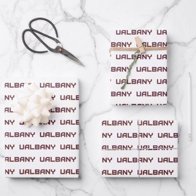University at Albany Wordmark Wrapping Paper Sheet (Front)