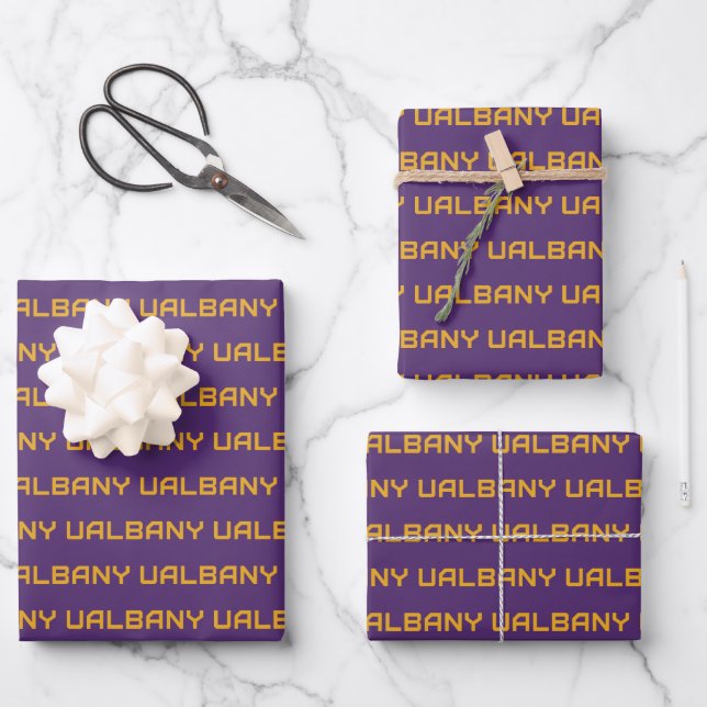 University at Albany Wordmark Wrapping Paper Sheet (Front)