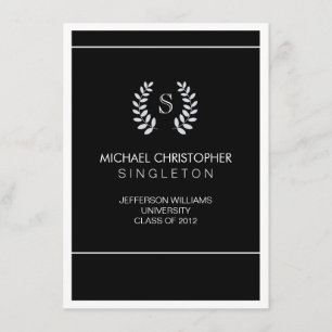 University Black & Silver Graduation Announcement