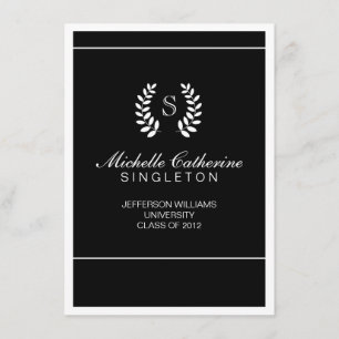 University Black & White Graduation Announcement