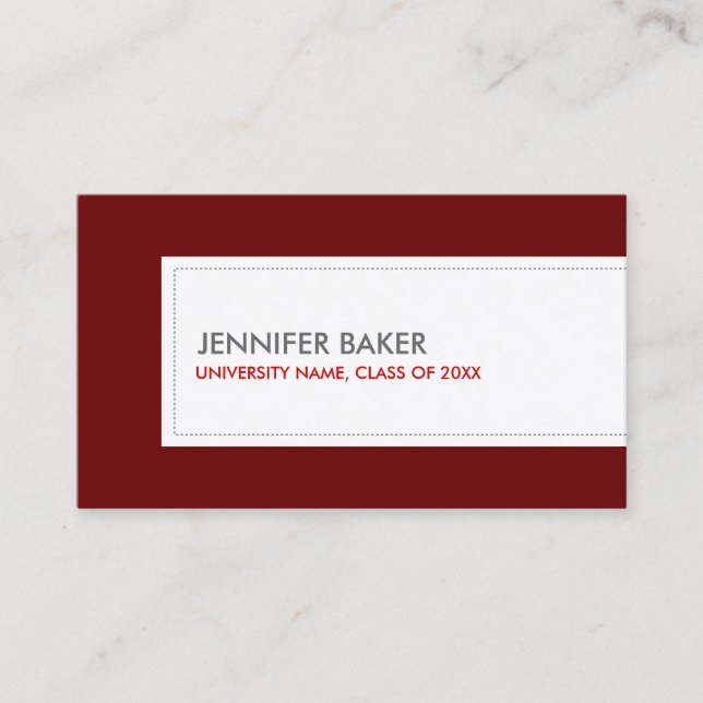 UNIVERSITY/COLLEGE STUDENT DEEP RED CALLING CARD (Front)