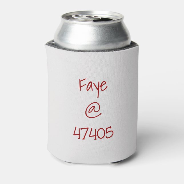 University Crimson Cream Zip Code Custom Can Cooler (Can Back)