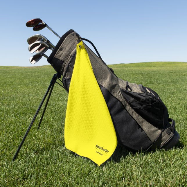 University Golf Team Yellow and Black Golf Towel (Green)