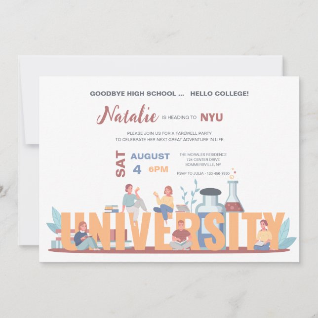 University Life Graduation Party Invitation (Front)