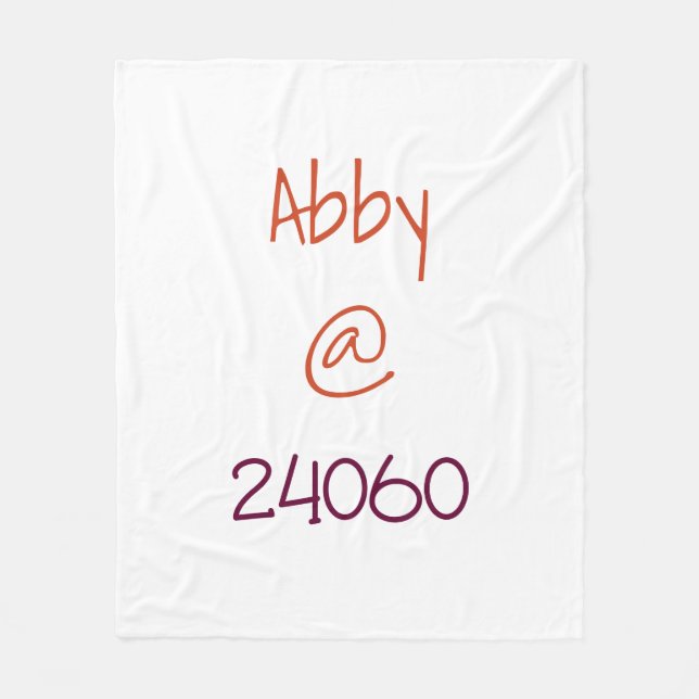 University Maroon Burnt Orange Zip Code Custom Fleece Blanket (Front)