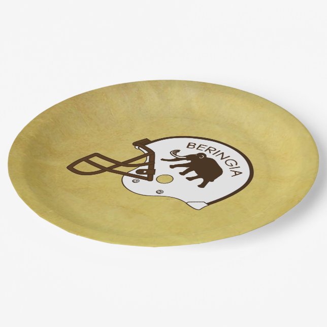 University of Beringia Football Helmet Paper Plate (Angled)