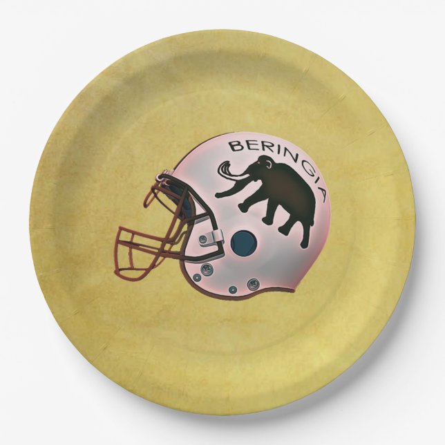 University of Beringia Football Helmet Paper Plate (Front)