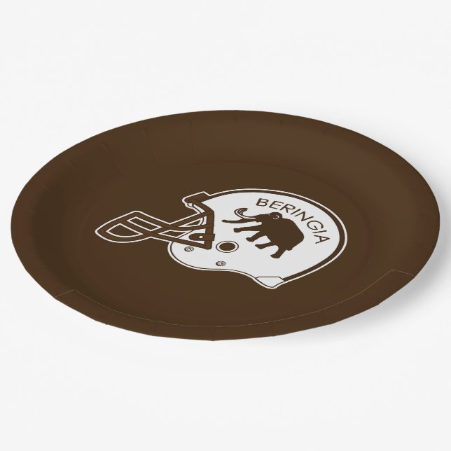 University of Beringia Football Helmet Paper Plate (Angled)