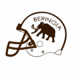University of Beringia Football Photo Sculpture Magnet<br><div class="desc">A football helmet bearing the iconic primitive Woolly Mammoth mascot of the mythical University of Beringia, established 20000 BCE, Text reading, "BERINGIA" also appears on the helmet. Beringia is the name given to the Bering land bridge and areas of both Alaska and Siberia which bordered upon it. The Woolly Mammoth...</div>