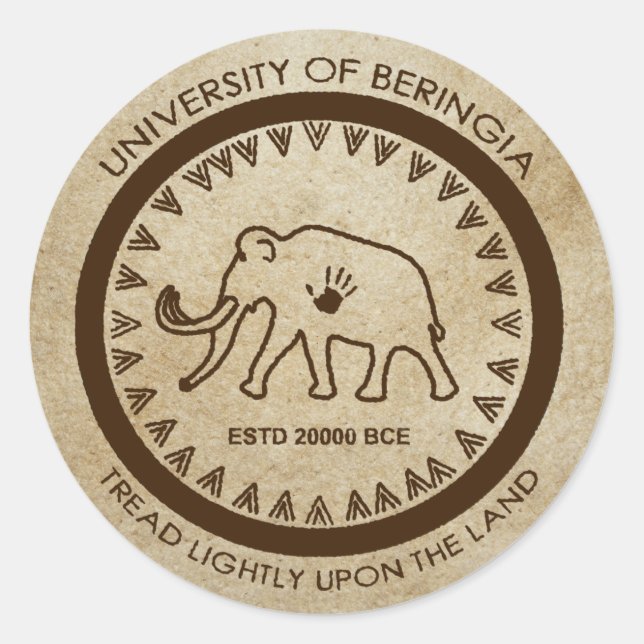 University of Beringia Mammoth Classic Round Sticker (Front)