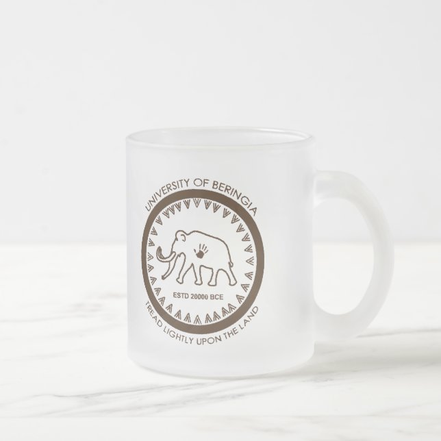 University of Beringia Mammoth Frosted Glass Coffee Mug (Right)