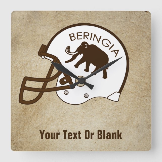 University of Beringia Mammoth Helmet Square Wall Clock (Front)