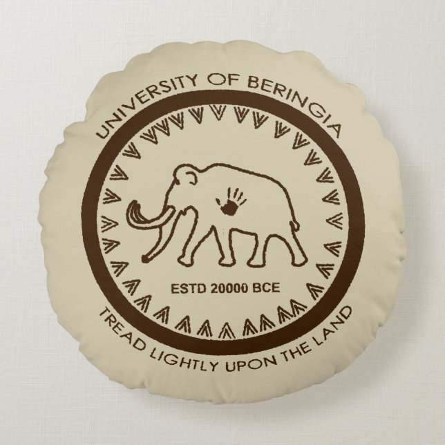 University of Beringia Mammoth Round Cushion (Front)