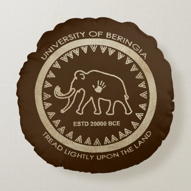 University of Beringia Mammoth Round Cushion (Front)