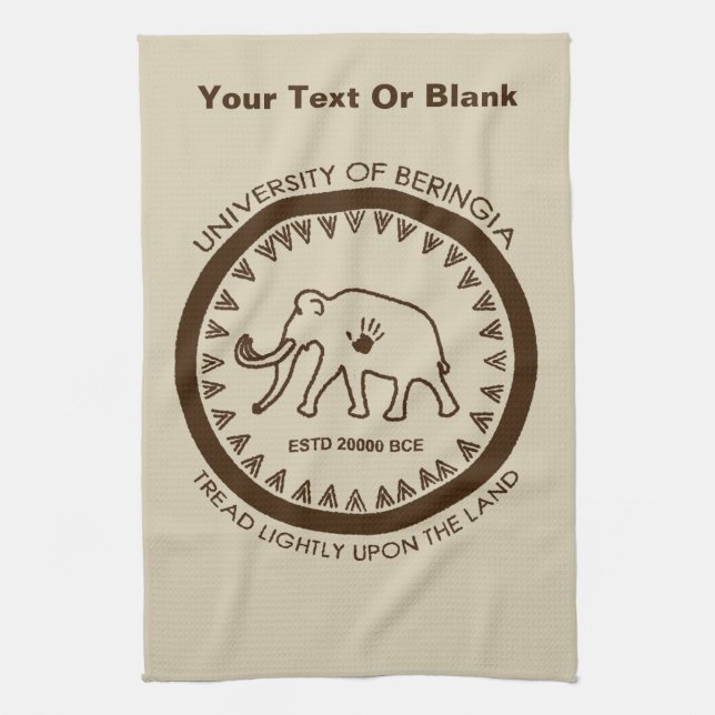 University of Beringia Mammoth Tea Towel (Vertical)