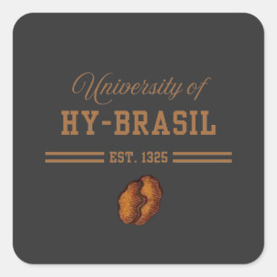 University of Hy-Brasil, Est. 1325 Square Sticker