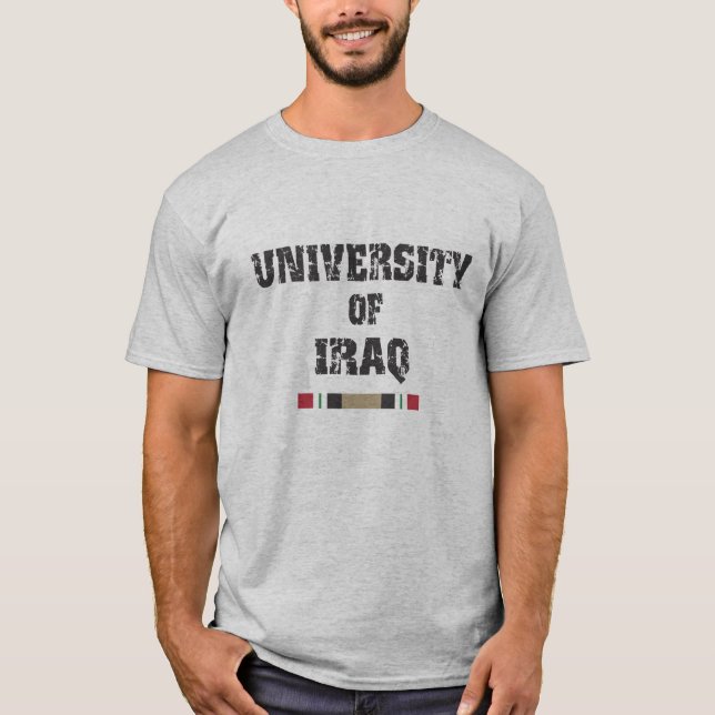 University of Iraq distressed 2 skull shirt (Front)