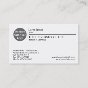 University of Life - Black Rule Business Card