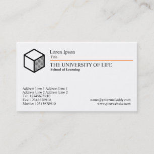 University of Life - (Cube) Orange Rule Business Card