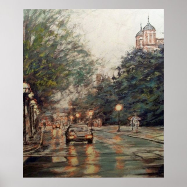 University of Michigan Lawquad scene  circa 1990's Poster (Front)