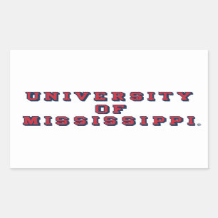 University of Mississippi   Block Type Rectangular Sticker