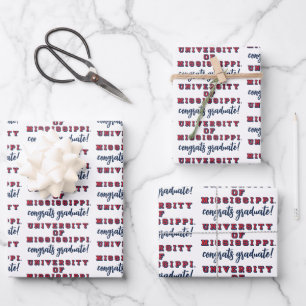 University of Mississippi Block Type Wrapping Paper Sheet