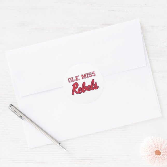 University of Mississippi | Ole Miss Rebels Classic Round Sticker (Envelope)