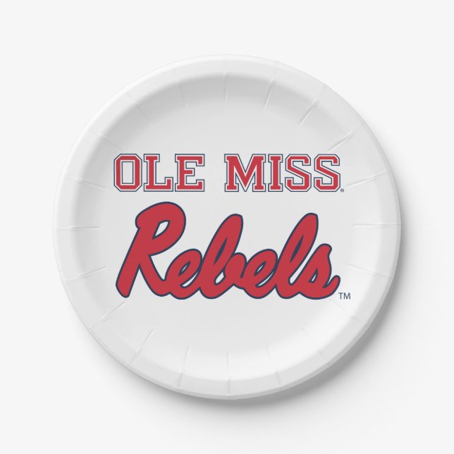 University of Mississippi | Ole Miss Rebels Paper Plate (Front)