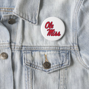 University of Mississippi   Ole Miss Script 2 6 Cm Round Badge
