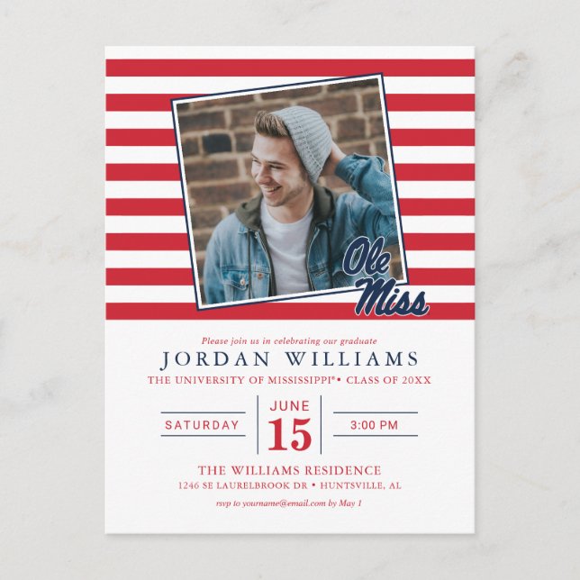 University of Mississippi | Ole Miss Script Announcement Postcard (Front)