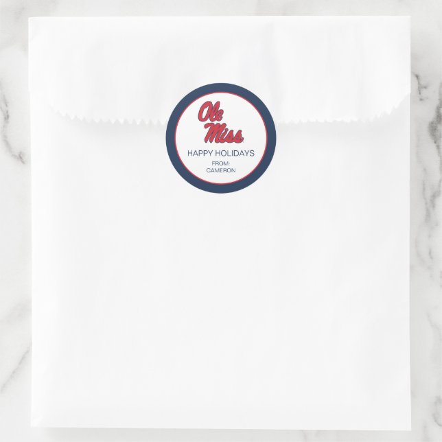 University of Mississippi | Ole Miss Script Classic Round Sticker (Bag)