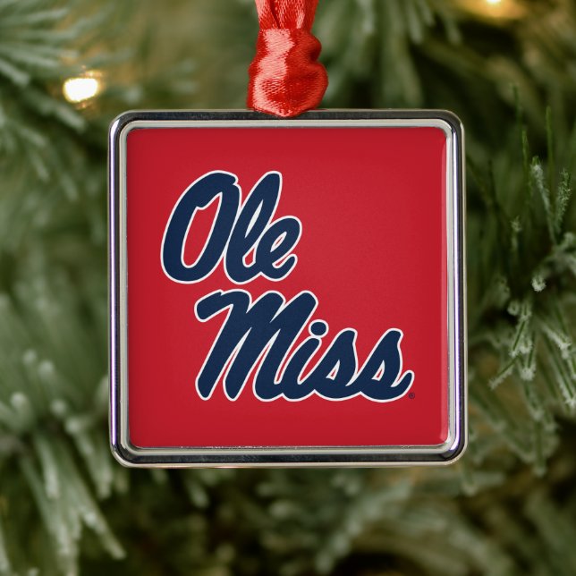 University of Mississippi | Ole Miss Script Metal Tree Decoration (Tree)