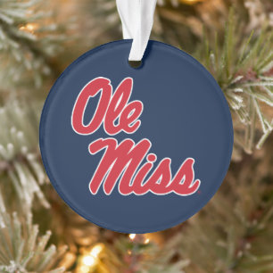 University of Mississippi   Ole Miss Script Ornament