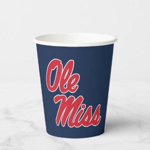 University of Mississippi Ole Miss Script Paper Cups