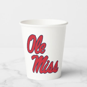 University of Mississippi Ole Miss Script Paper Cups