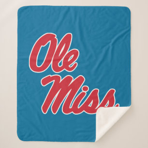 University of Mississippi   Ole Miss Script Sherpa Blanket